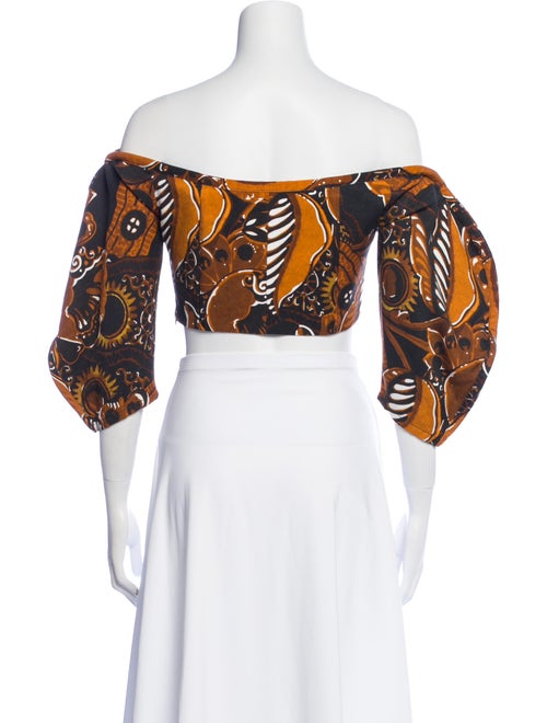 Mara Hoffman Paisley Print Off-The-Shoulder Crop Top