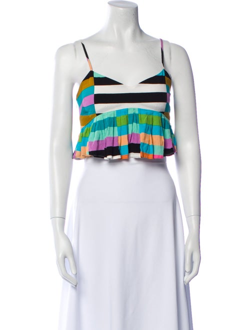 Mara Hoffman Striped Square Neckline Crop Top