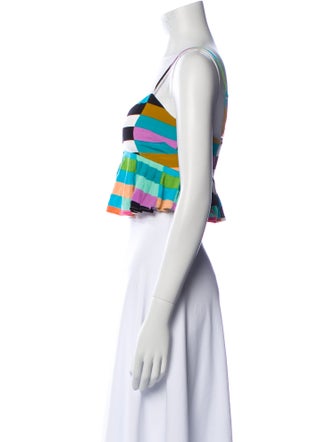 Mara Hoffman Striped Square Neckline Crop Top