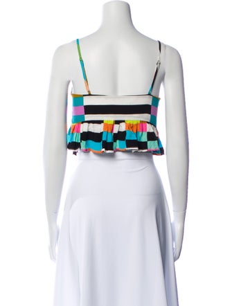 Mara Hoffman Striped Square Neckline Crop Top