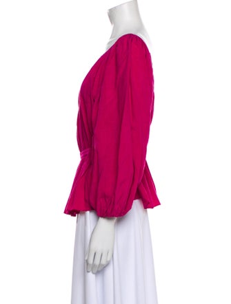 Mara Hoffman Bateau Neckline Three-Quarter Sleeve Blouse