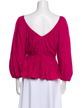 Mara Hoffman Bateau Neckline Three-Quarter Sleeve Blouse