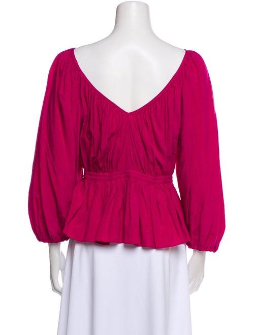 Mara Hoffman Bateau Neckline Three-Quarter Sleeve Blouse