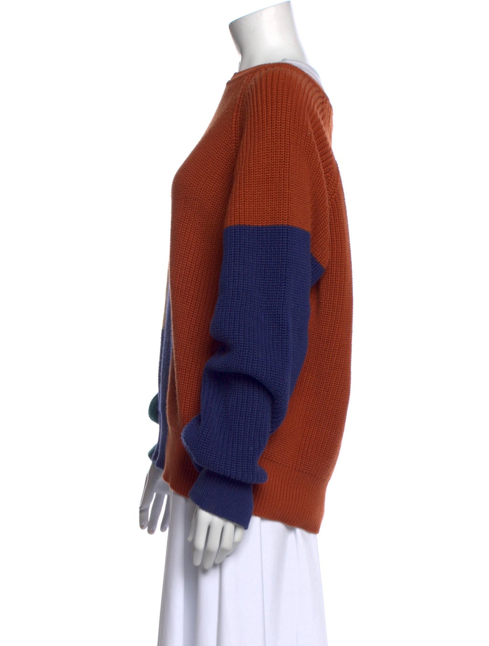 Mara Hoffman Pullover Blue Colorblock Pattern Lon… - image 2