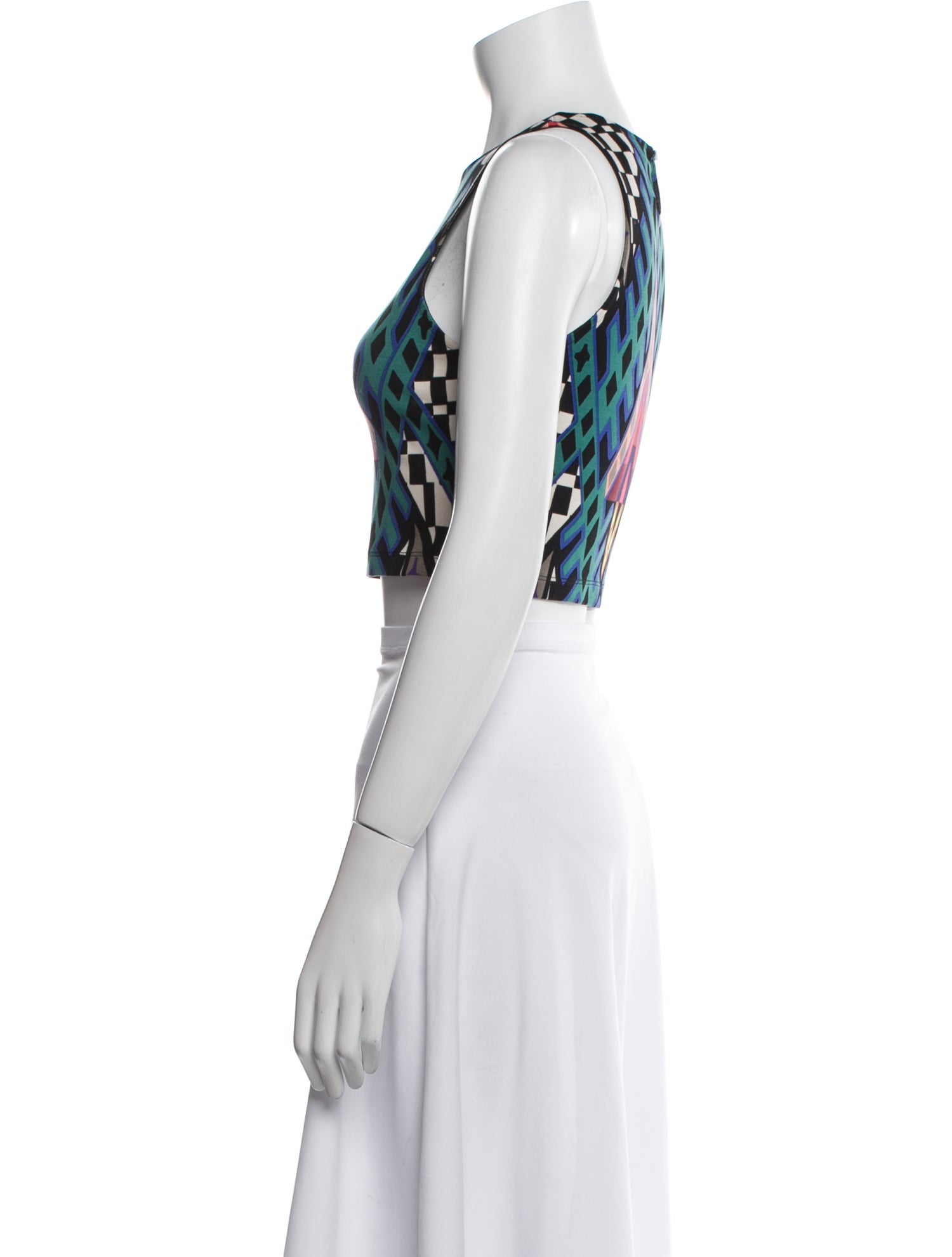 Mara Hoffman Printed Crew Neck Crop Top