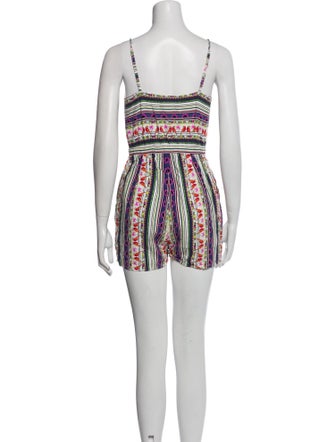 Mara Hoffman Printed V-Neck Romper