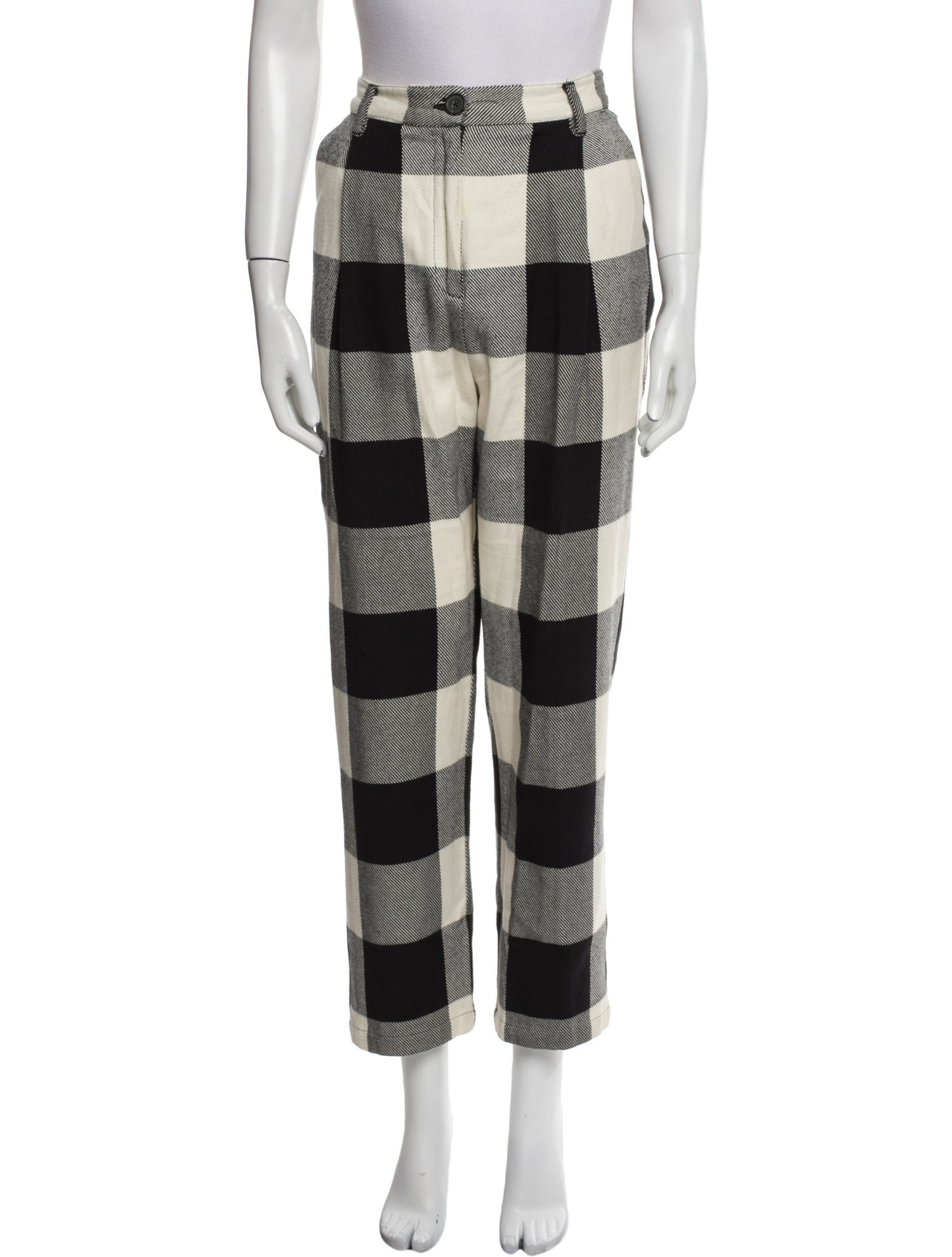 Mara Hoffman Plaid Print Straight Leg Pants