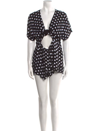 Mara Hoffman Polka Dot Print Open Front Romper