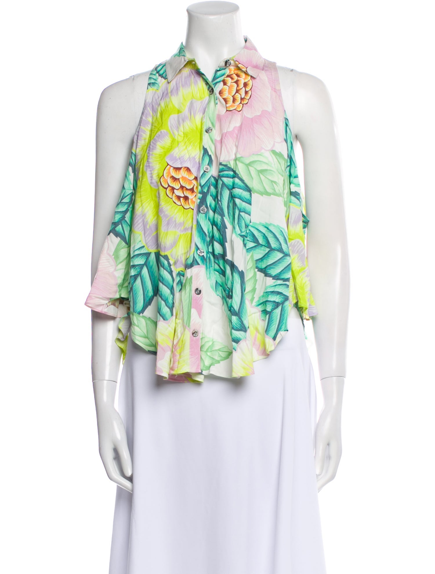 Mara Hoffman Floral Print Halterneck Blouse