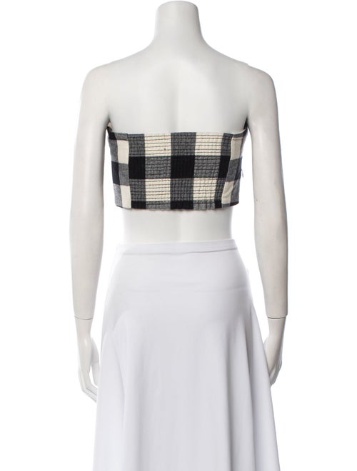 Mara Hoffman Plaid Print Strapless Crop Top