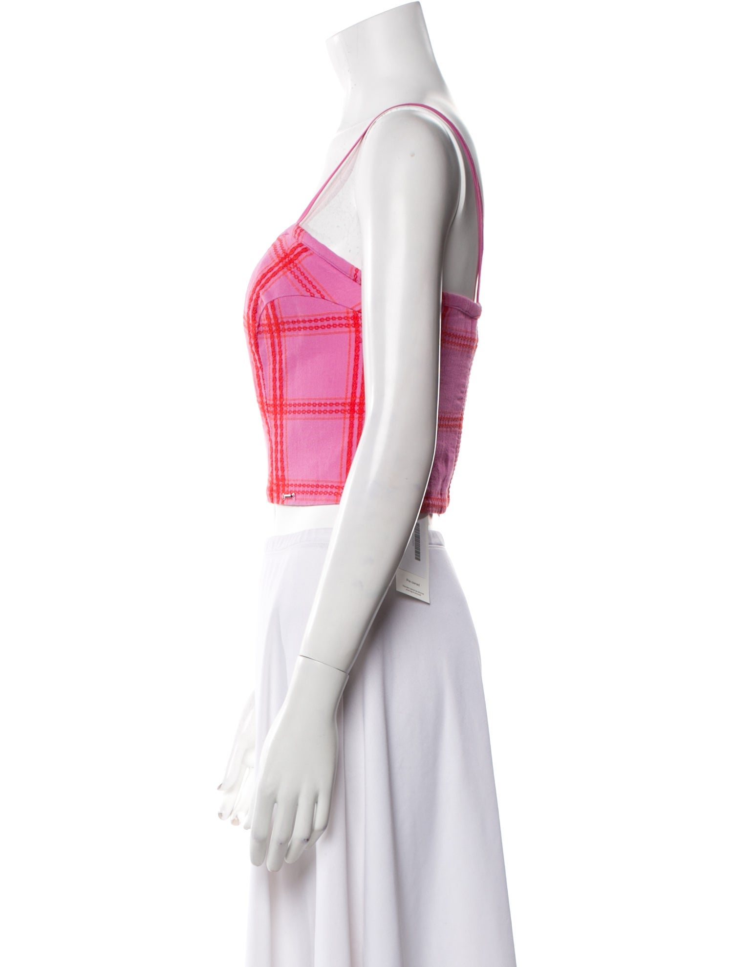 Mara Hoffman Plaid Print V-Neck Crop Top w/ Tags