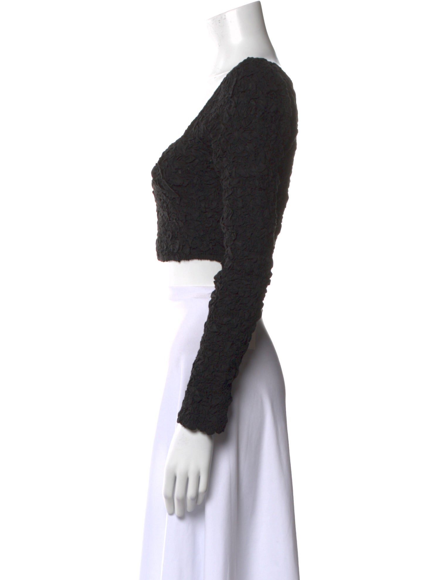 Mara Hoffman Square Neckline Long Sleeve Crop Top