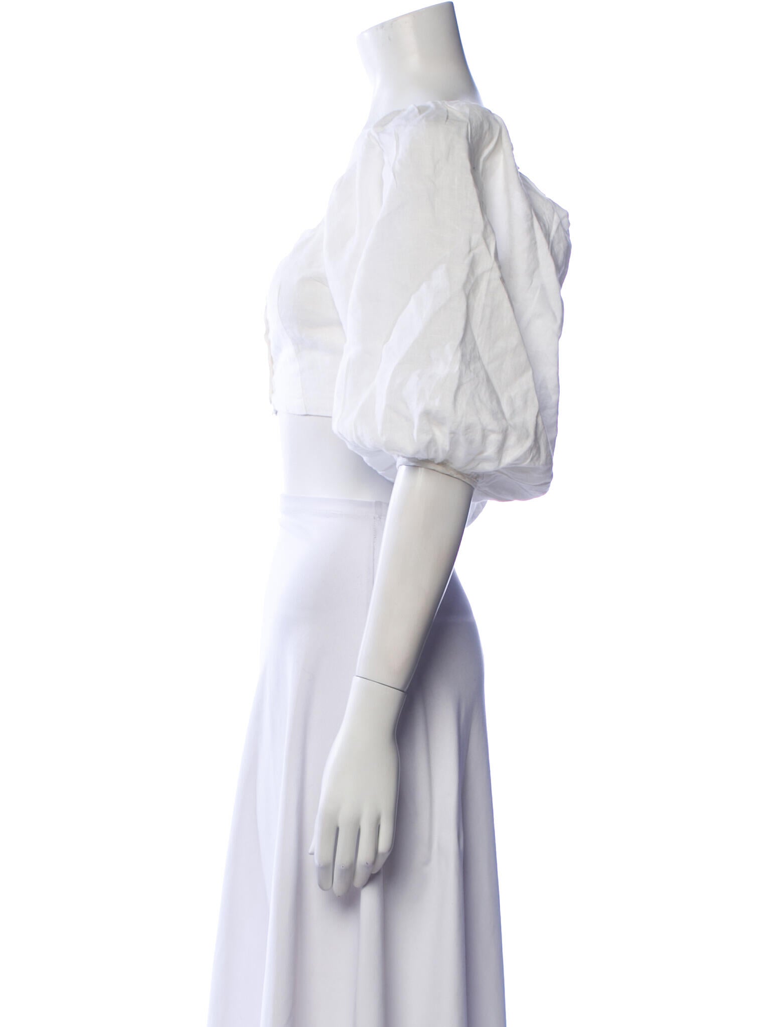 Mara Hoffman Square Neckline Three-Quarter Sleeve Crop Top