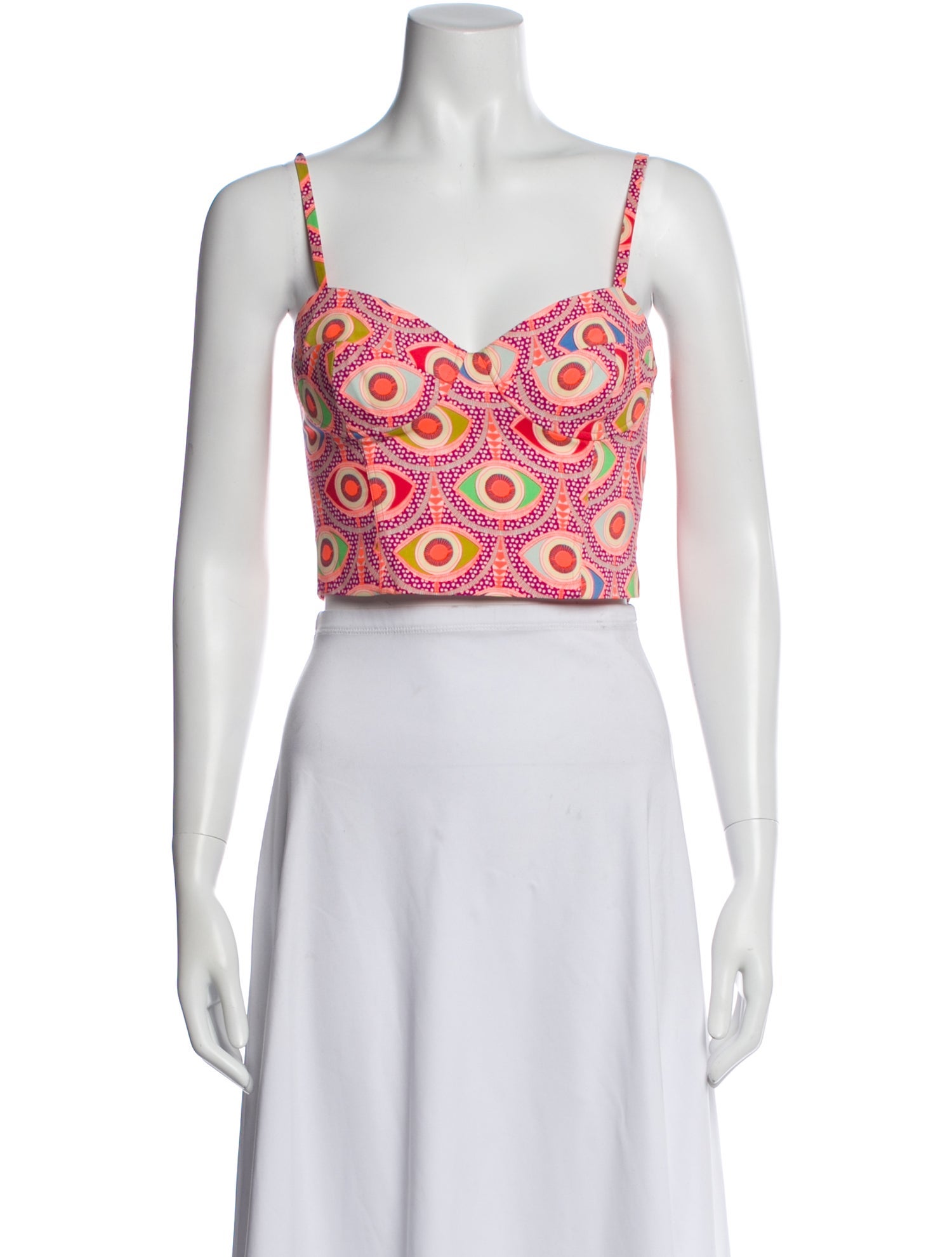 Mara Hoffman Graphic Print Scoop Neck Crop Top