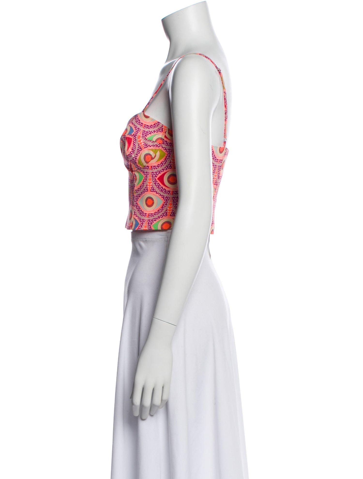 Mara Hoffman Graphic Print Scoop Neck Crop Top