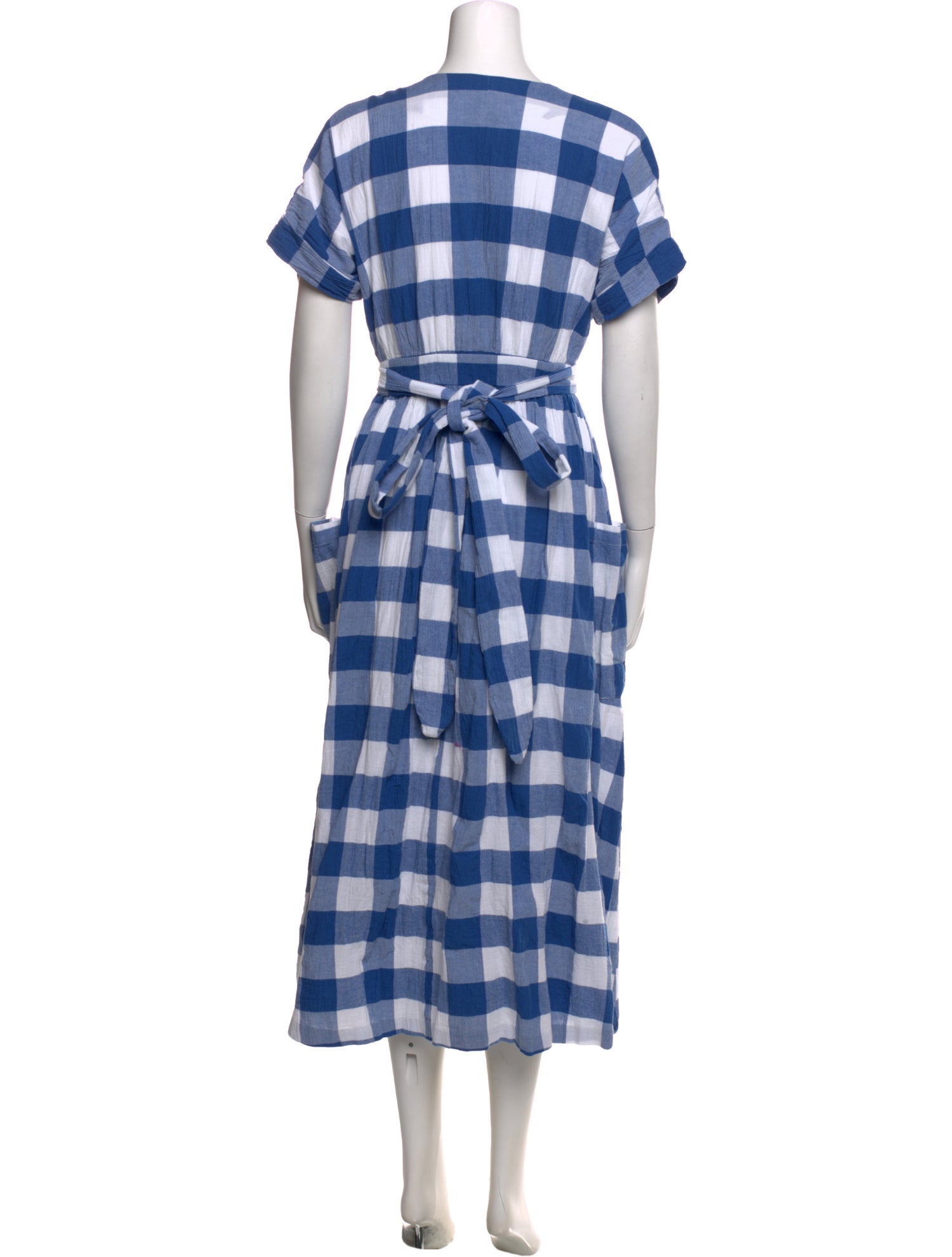 Mara Hoffman Plaid Print Midi Length Dress w/ Tags - Blue Dresses, Clothing  - WHX68147 | The RealReal