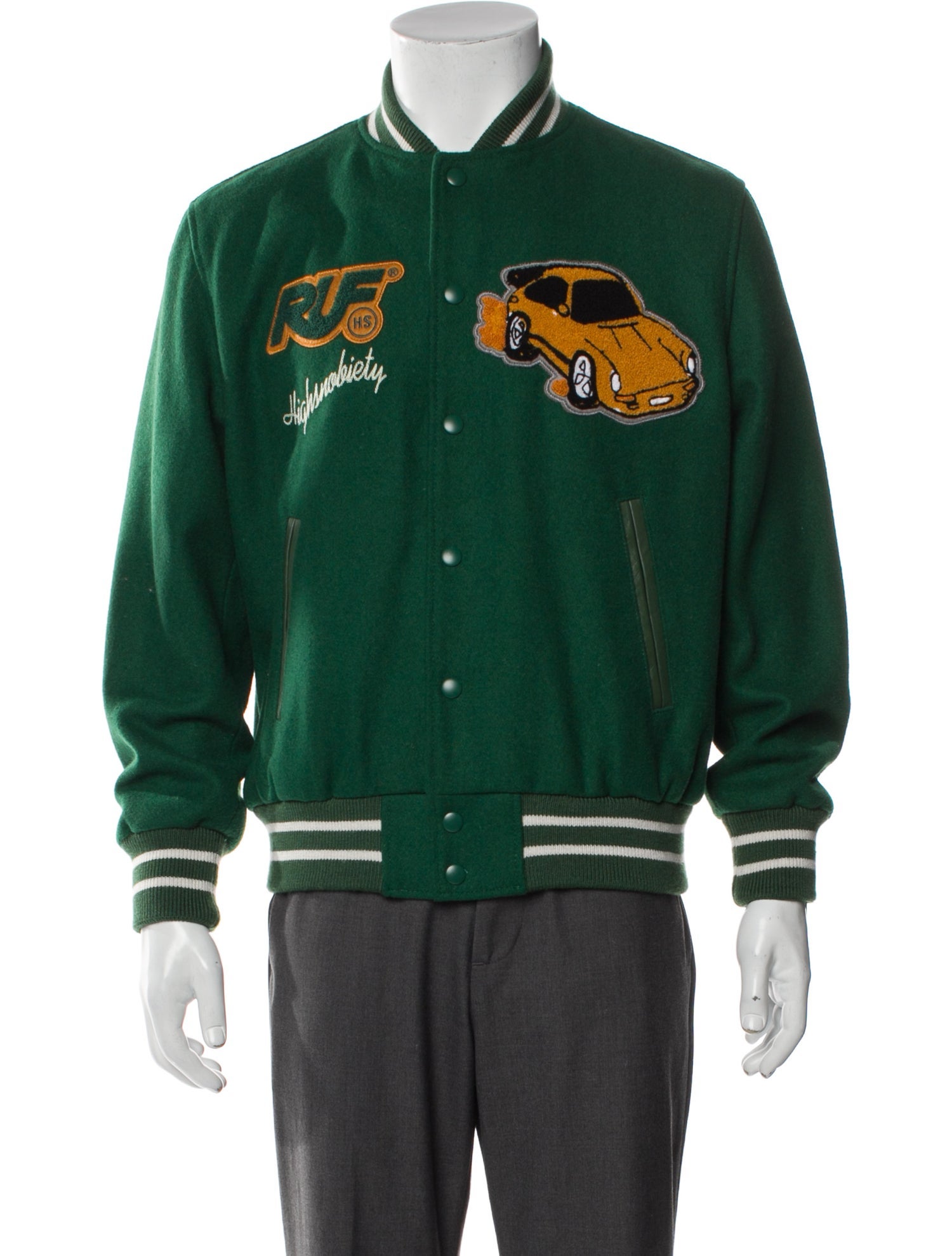 Highsnobiety Wool Graphic Print Varsity Jacket