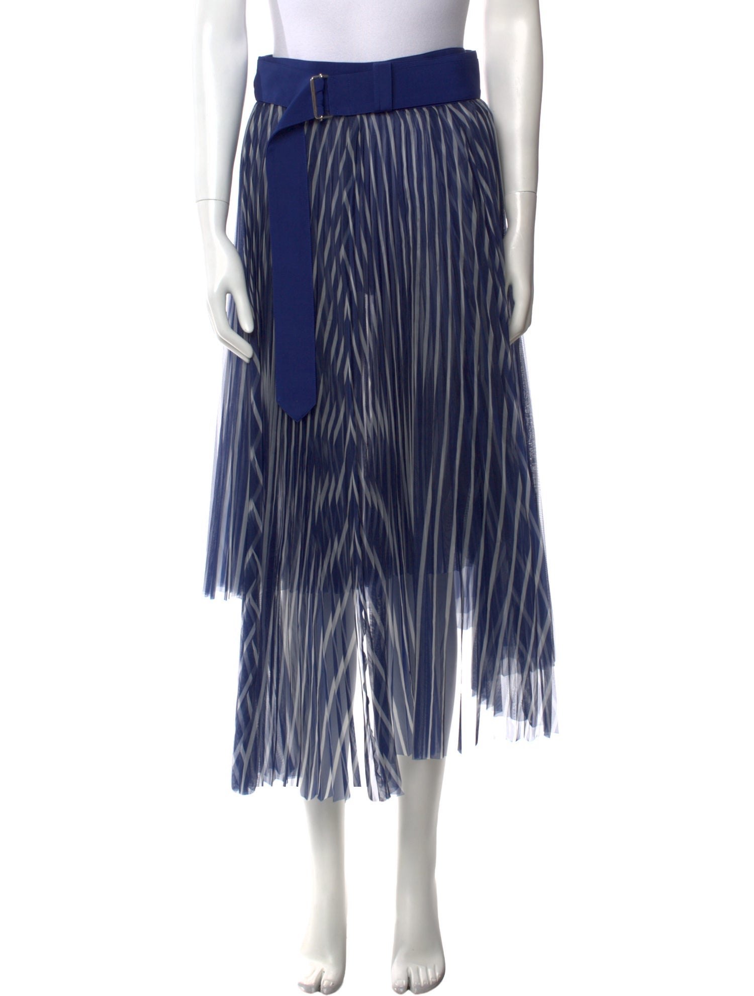 HYKE Striped Midi Length Skirt