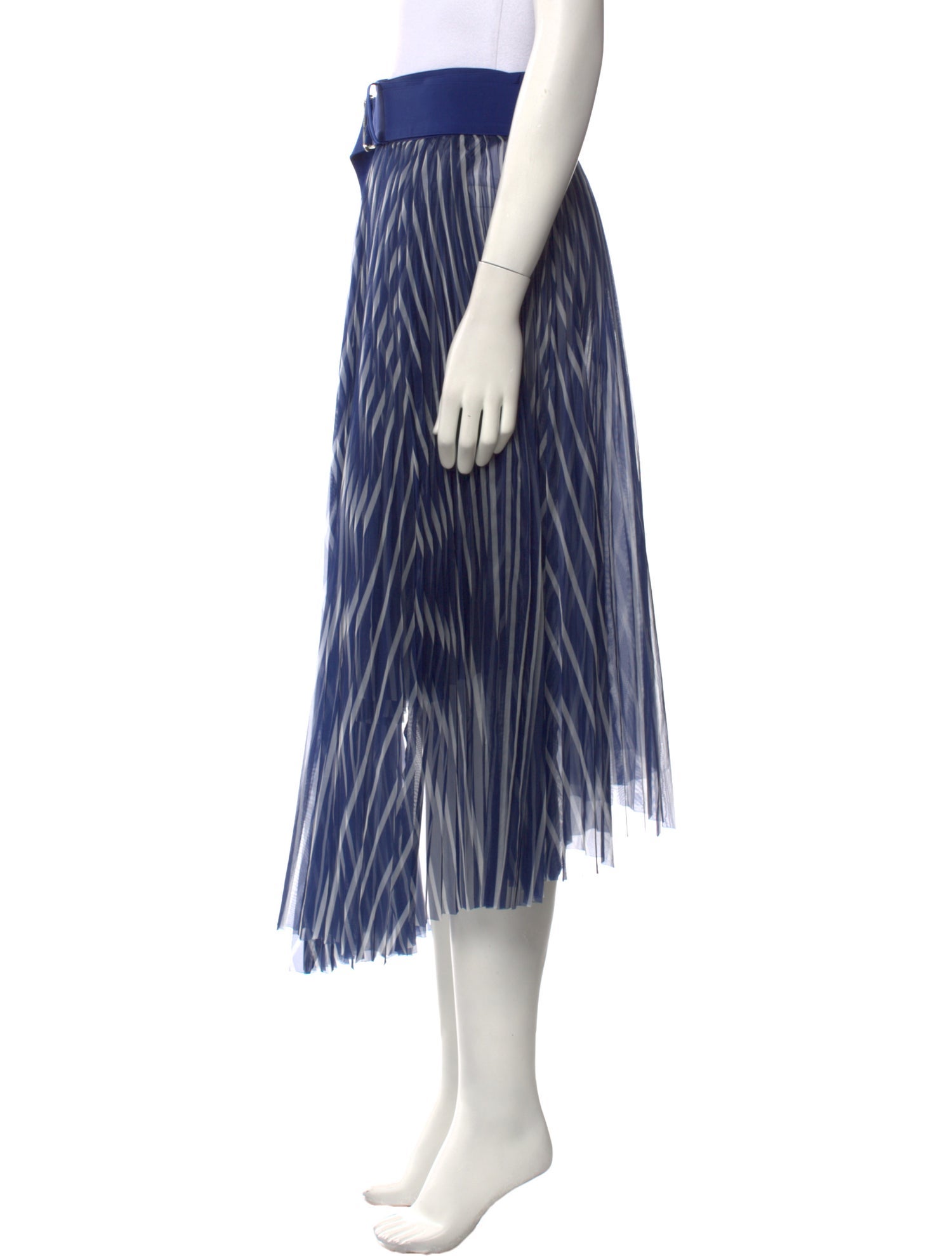 HYKE Striped Midi Length Skirt