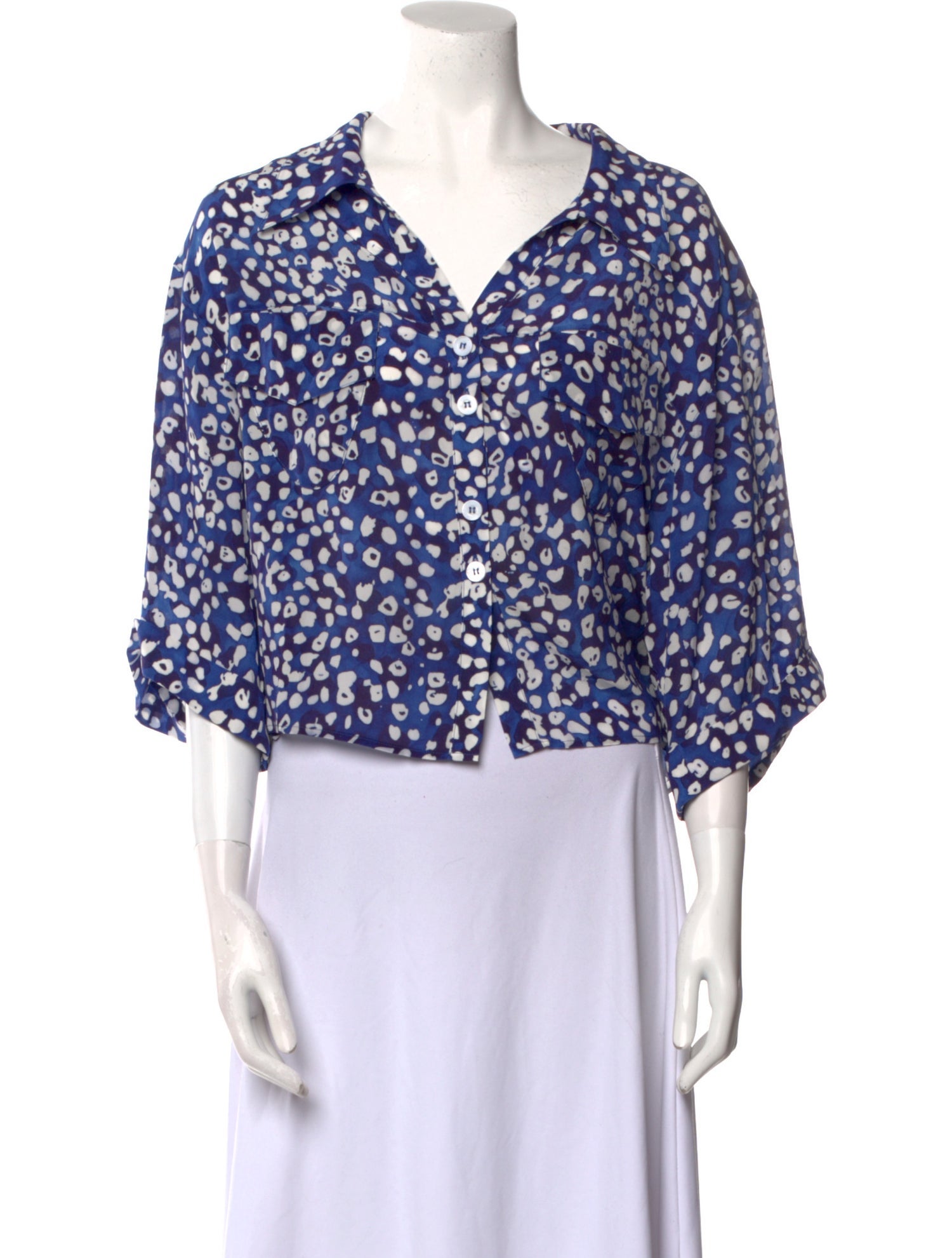 Hayley Menzies Silk Printed Button-Up Top