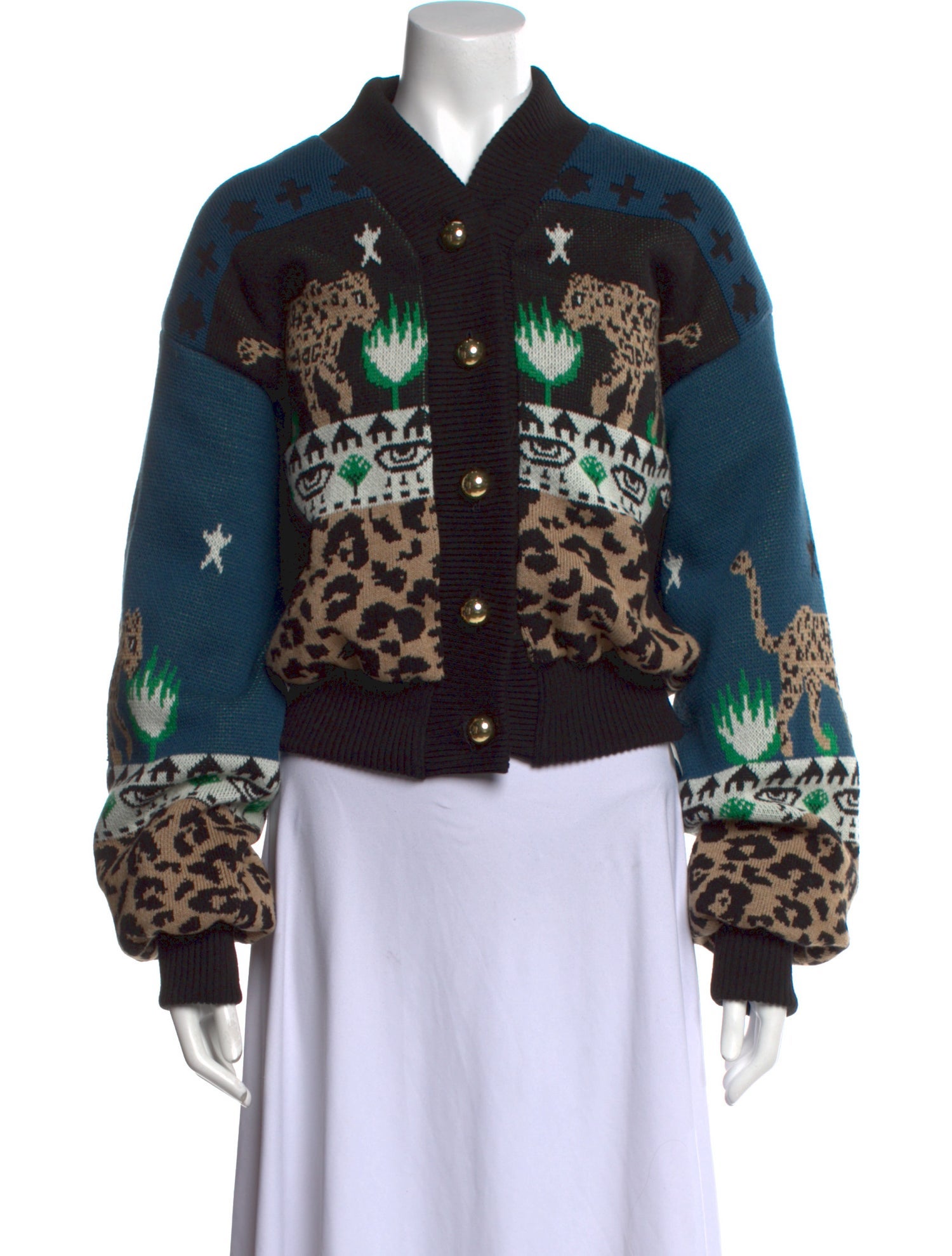 Hayley Menzies Printed V-Neck Sweater