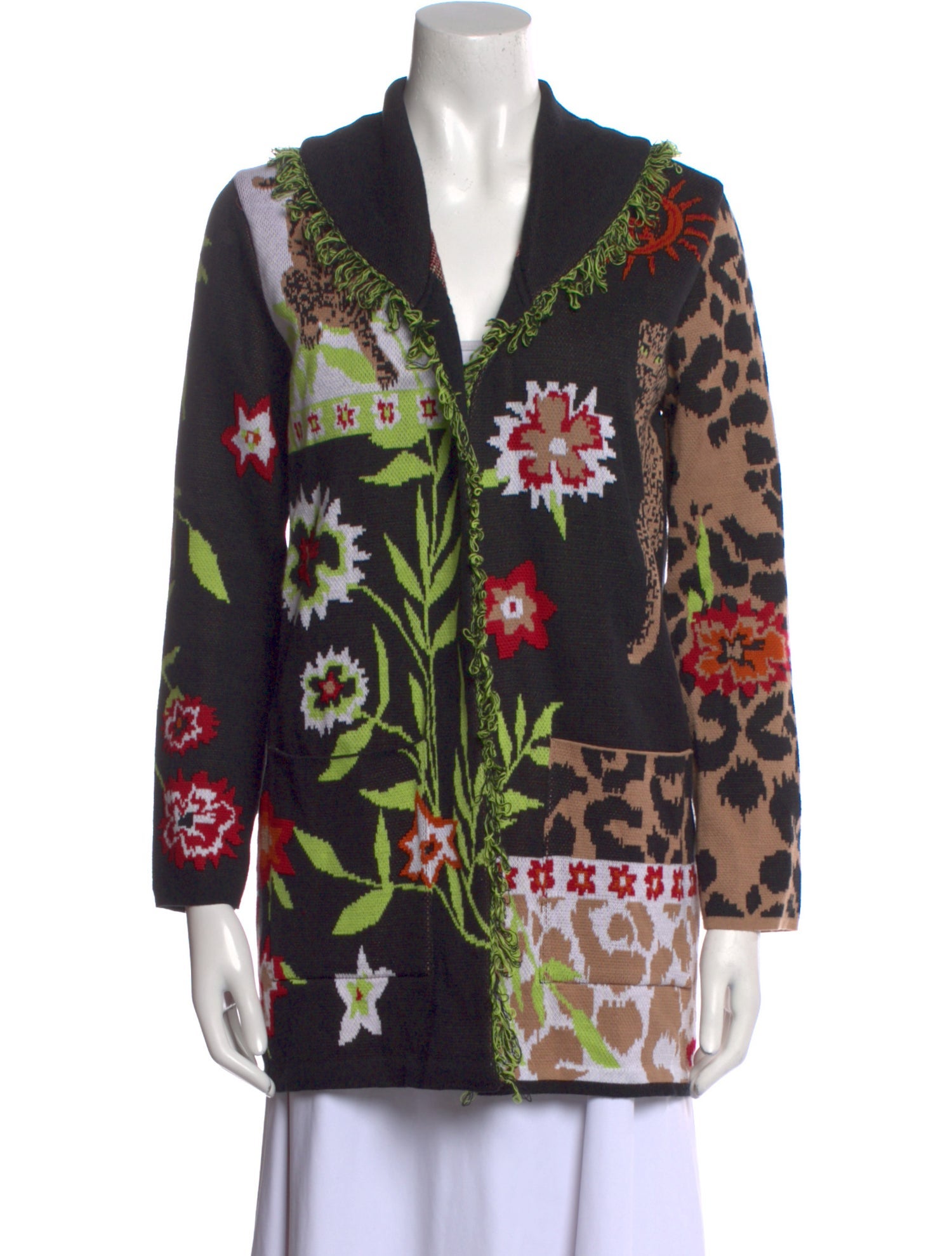 Hayley Menzies Floral Print V-Neck Sweater