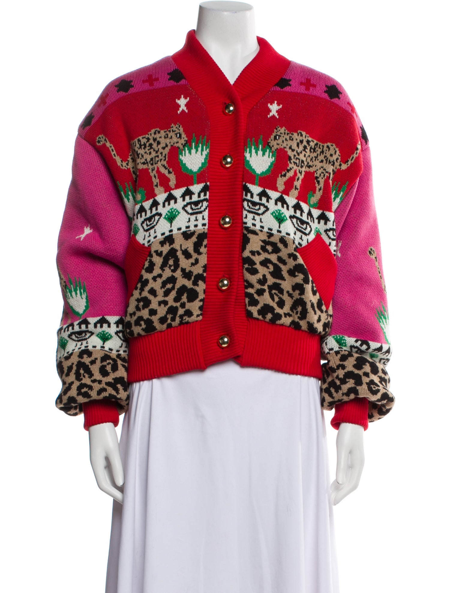 Hayley Menzies Animal Print Bomber Jacket