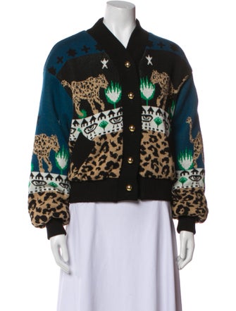 Hayley Menzies Animal Print Bomber Jacket