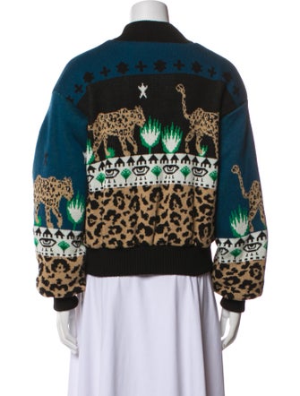Hayley Menzies Animal Print Bomber Jacket