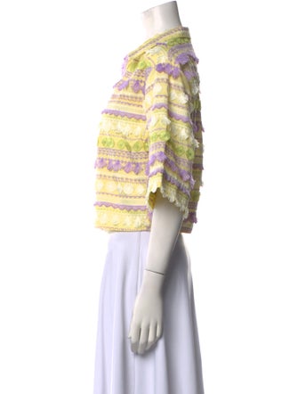 Hayley Menzies Plaid Print Three-Quarter Sleeve Crop Top