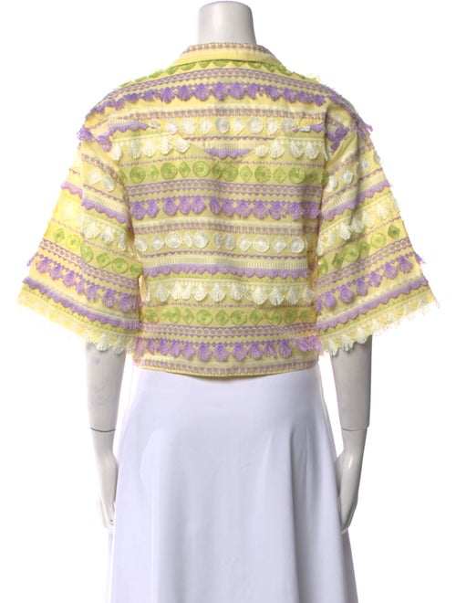 Hayley Menzies Plaid Print Three-Quarter Sleeve Crop Top