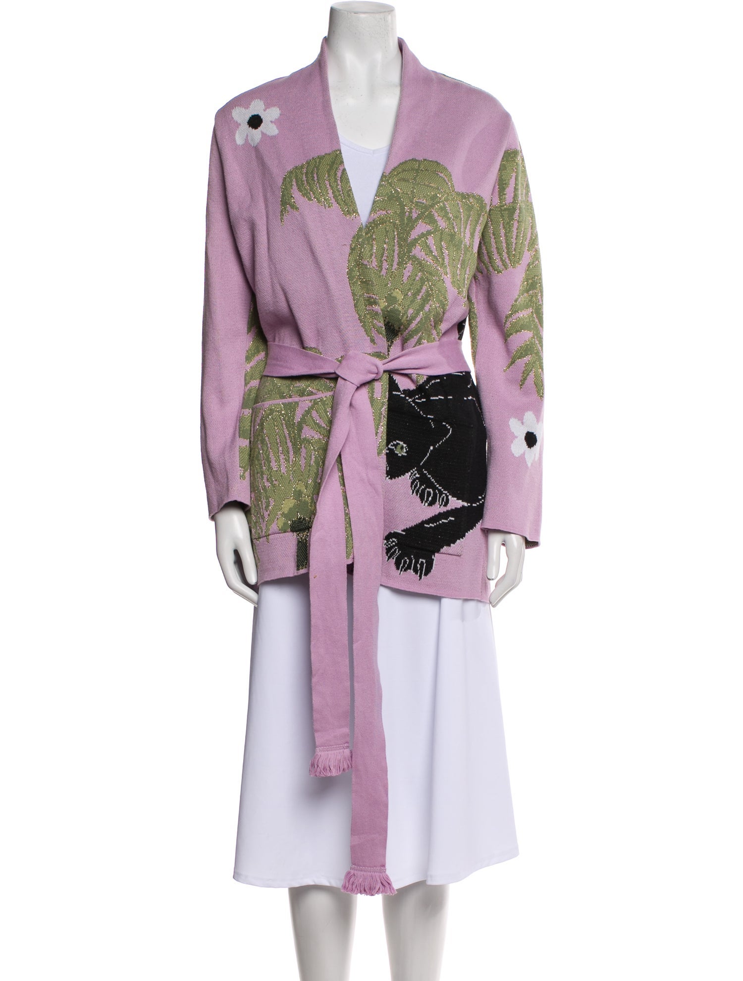 Hayley Menzies Printed V-Neck Sweater