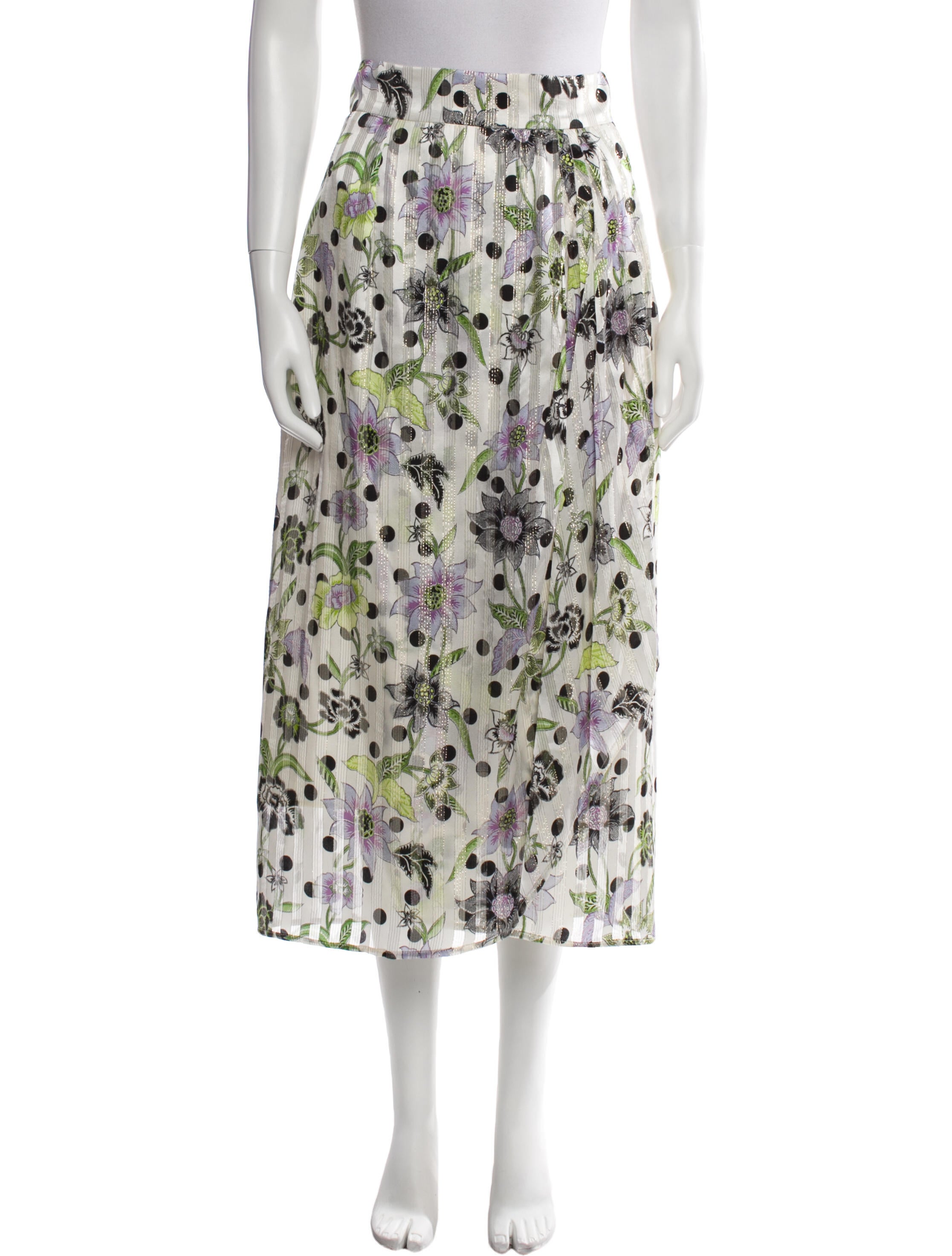 Hayley Menzies Silk Midi Length Skirt