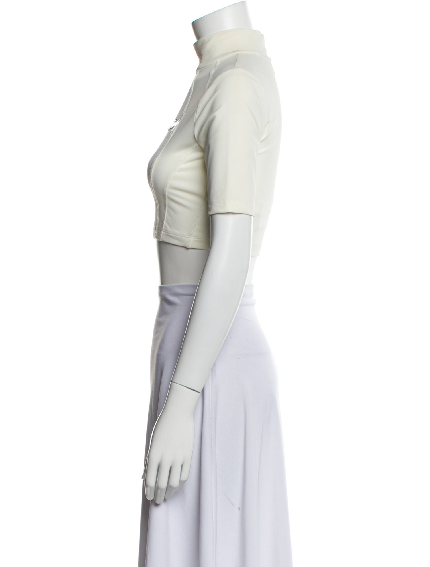 Hyein Seo Graphic Print Mock Neck Crop Top