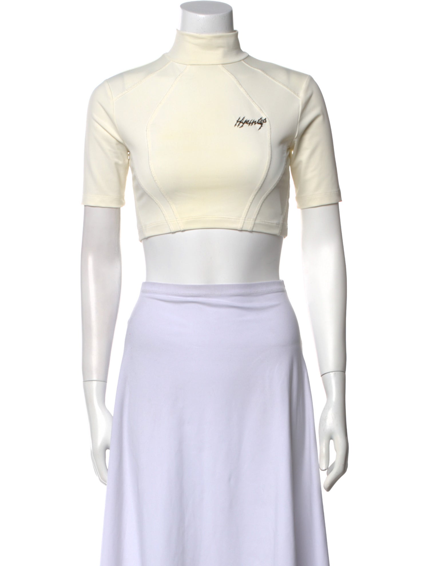 Hyein Seo Nylon Mock Neck Crop Top