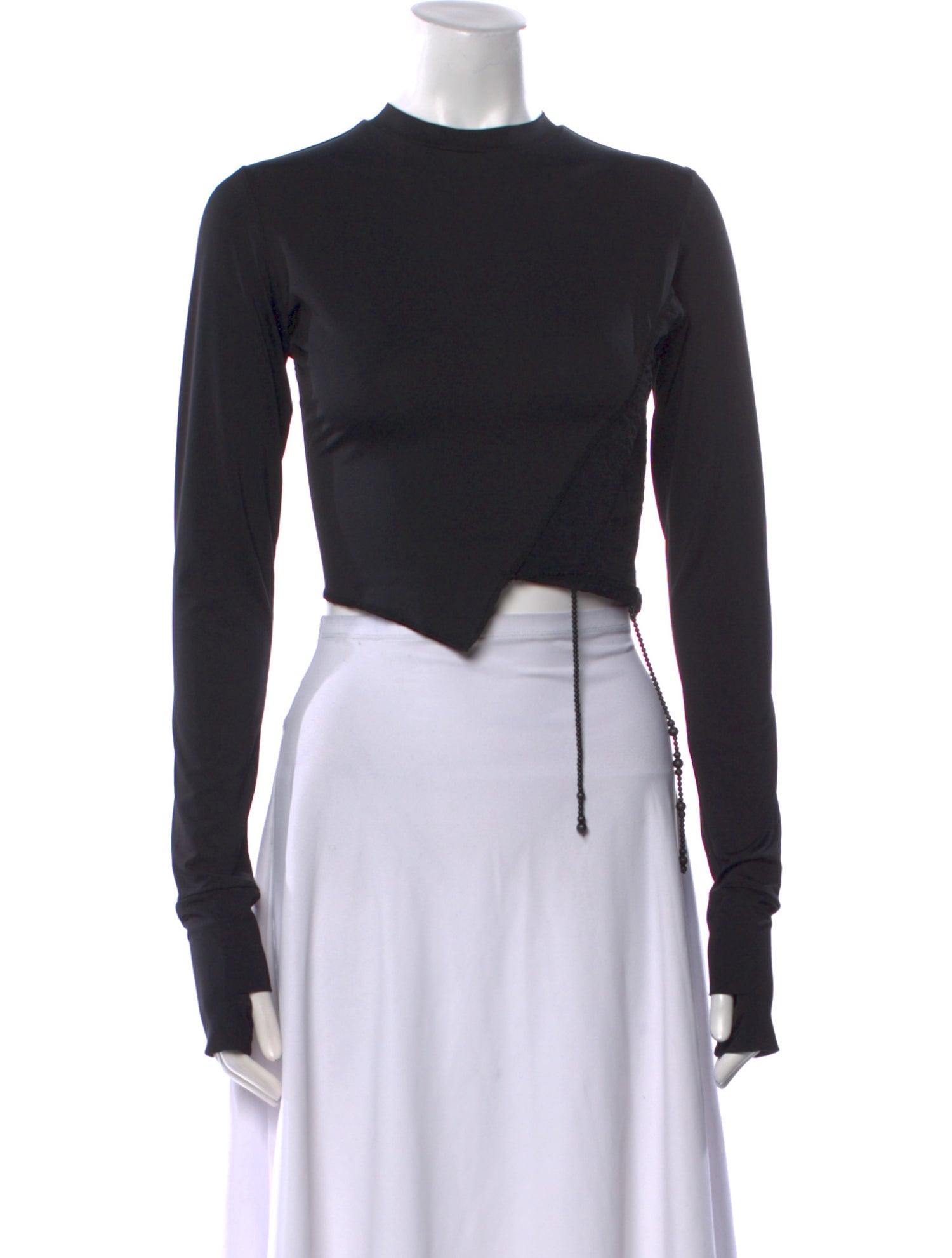 Hyein Seo Mock Neck Long Sleeve Crop Top