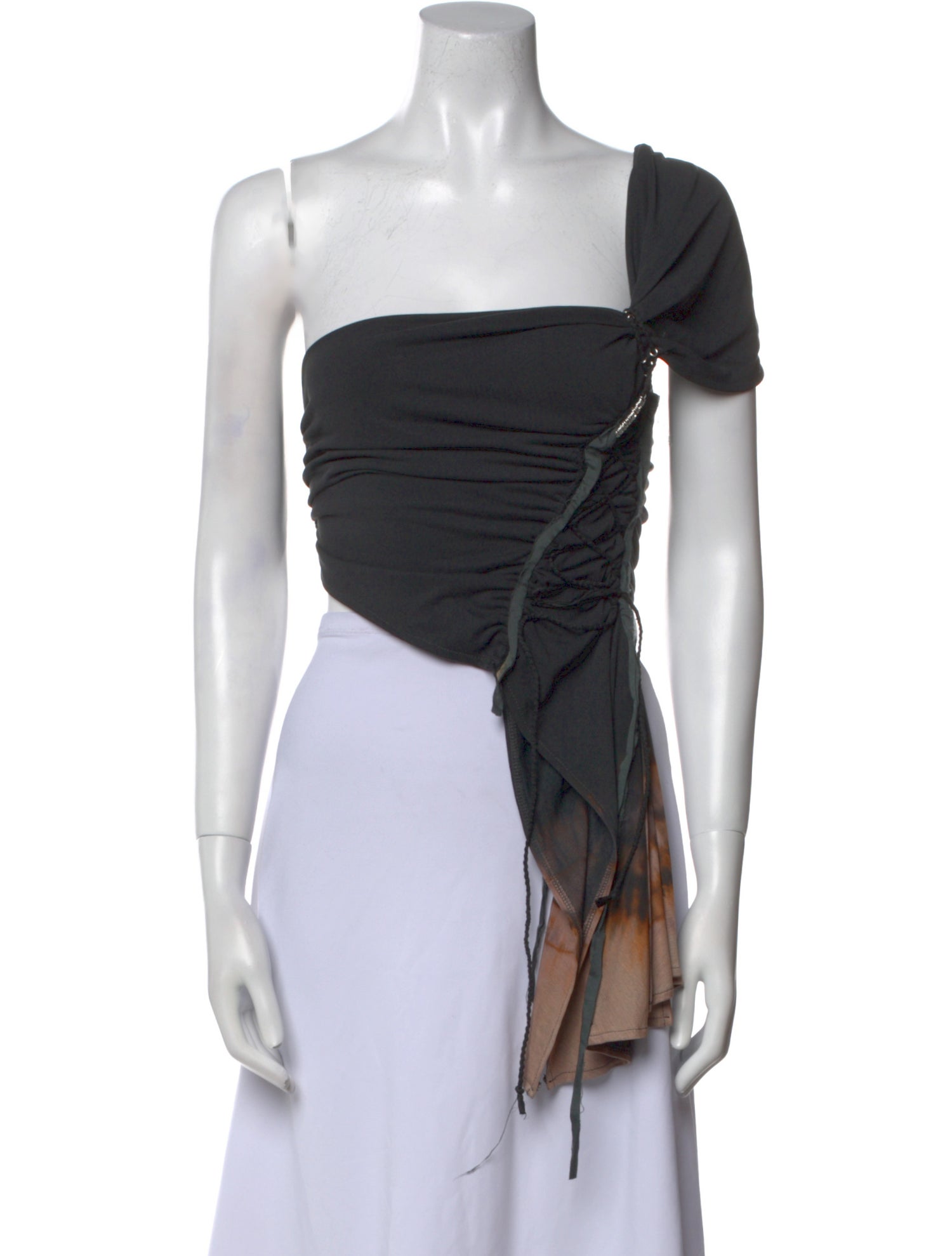 Hyein Seo Square Neckline Short Sleeve Crop Top