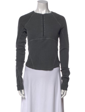 Hyein Seo Crew Neck Long Sleeve Crop Top