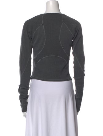 Hyein Seo Crew Neck Long Sleeve Crop Top