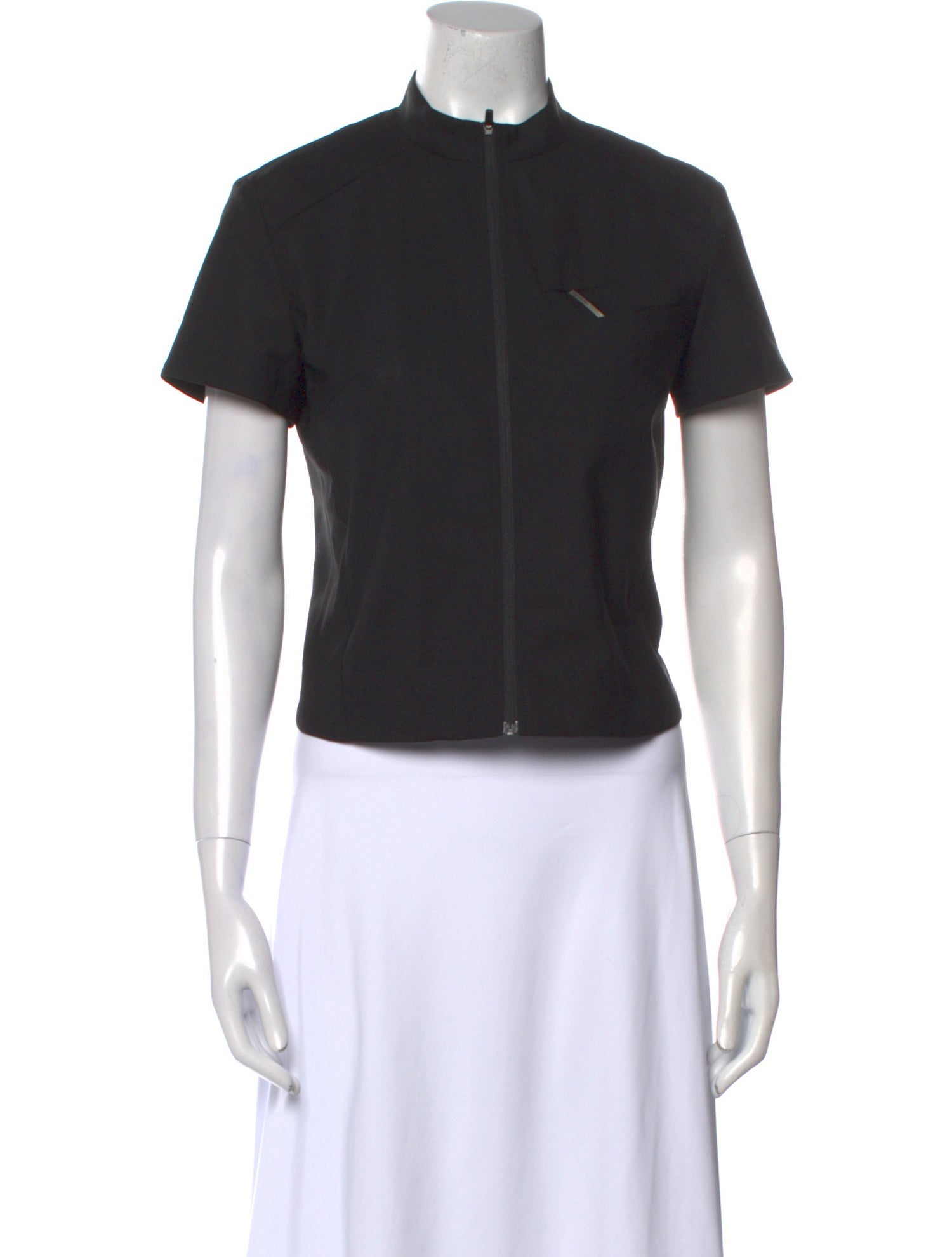 Hyein Seo Mock Neck Short Sleeve Crop Top