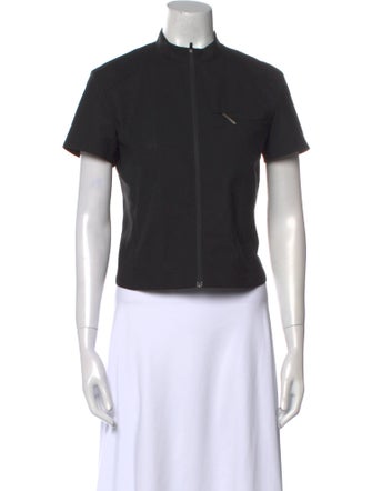 Hyein Seo Mock Neck Short Sleeve Crop Top