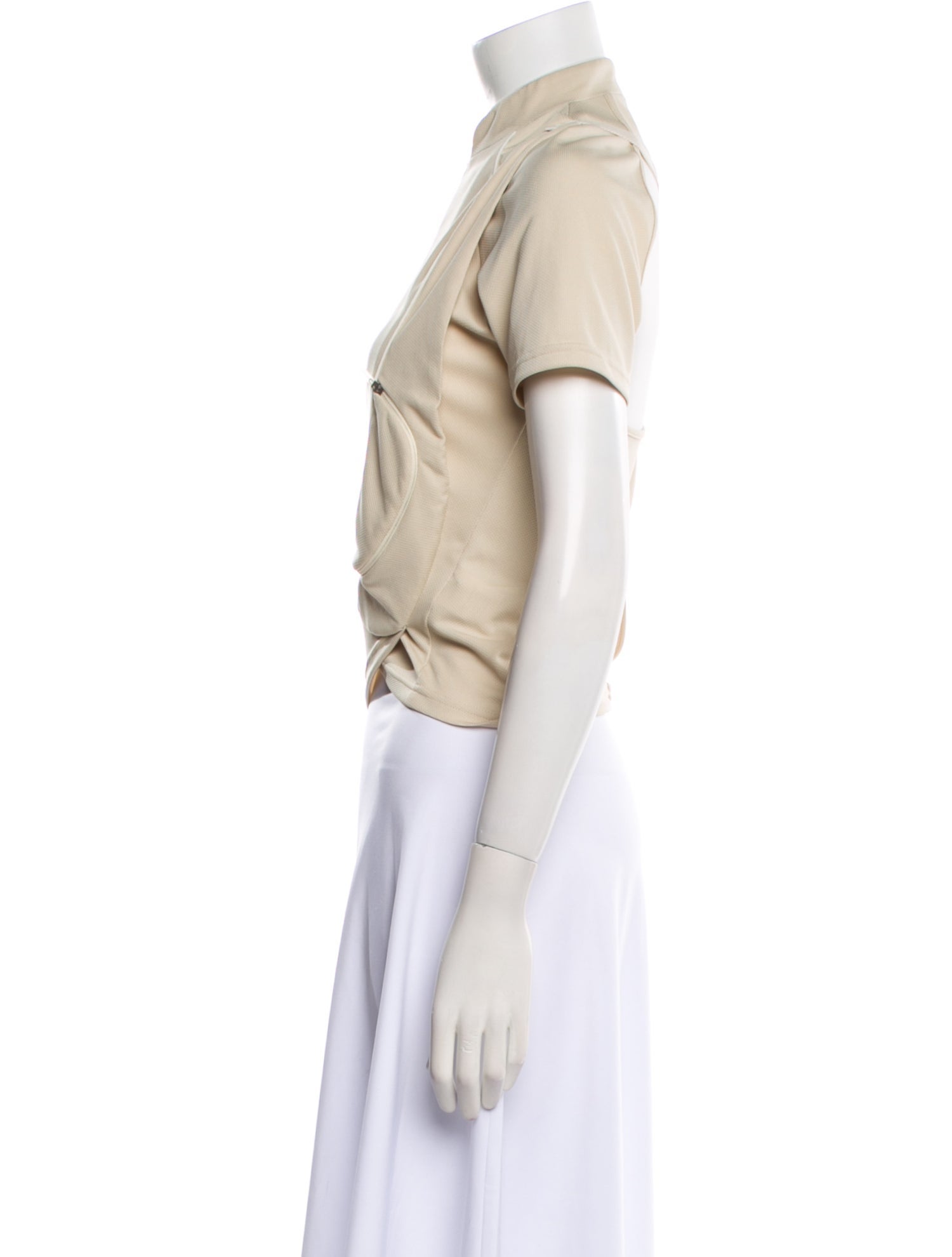 Hyein Seo Mock Neck Short Sleeve Crop Top