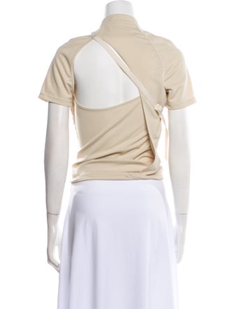 Hyein Seo Mock Neck Short Sleeve Crop Top