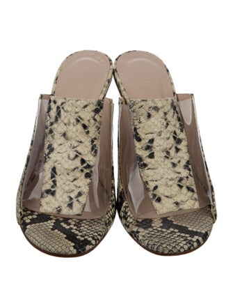 Ritch Erani NYFC Embossed Leather Animal Print Slides