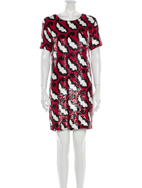 Ashish Paisley Print Mini Dress Red