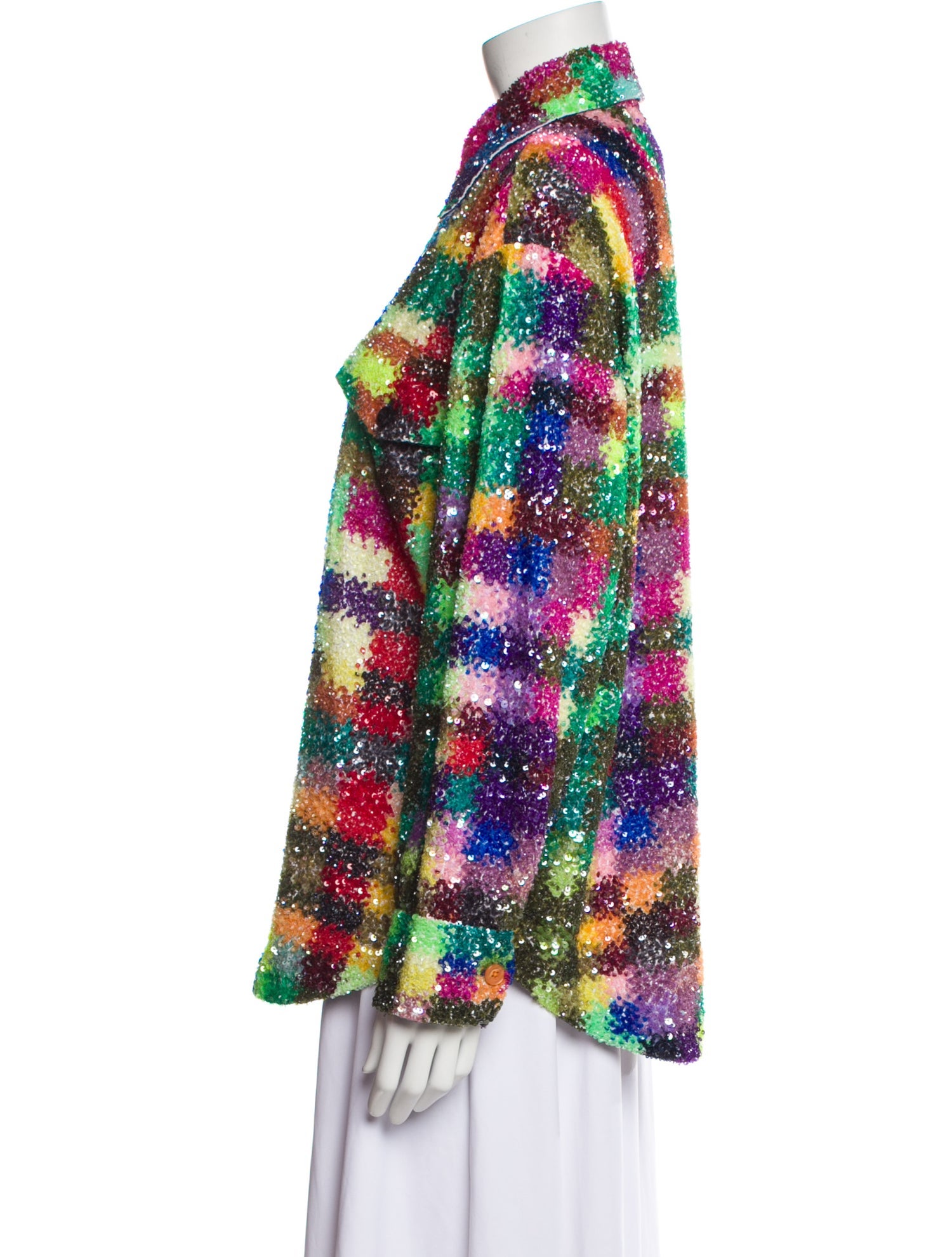 Ashish Sequin Plaid Print Jacket