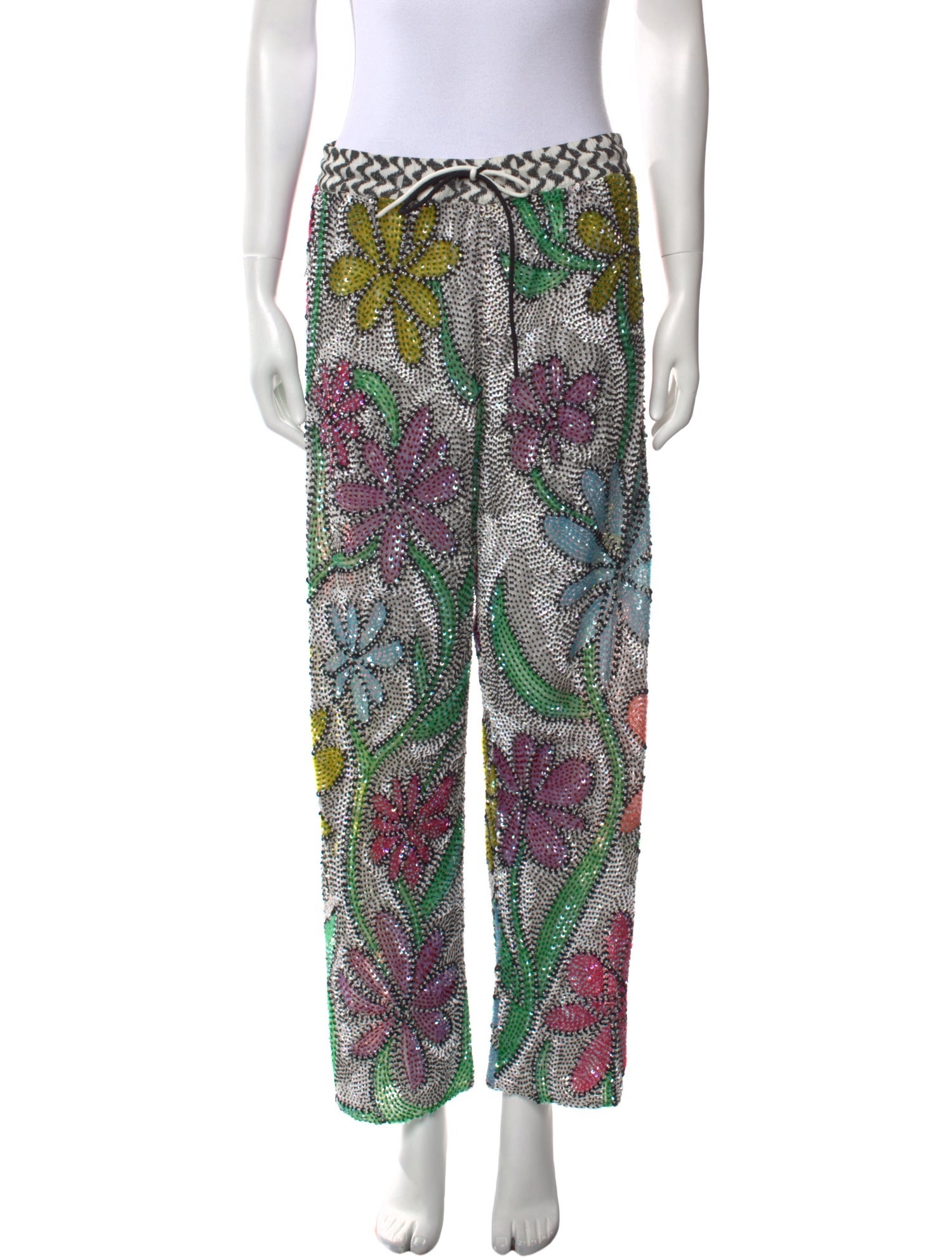 Ashish Floral Print Straight Leg Pants w/ Tags