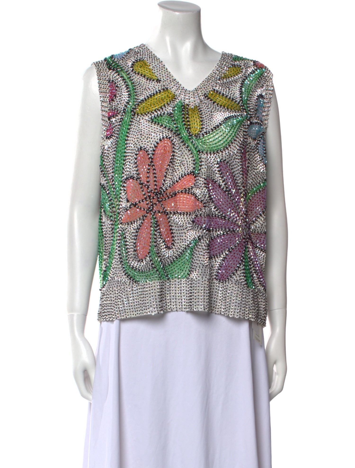 Ashish Printed V-Neck Blouse w/ Tags