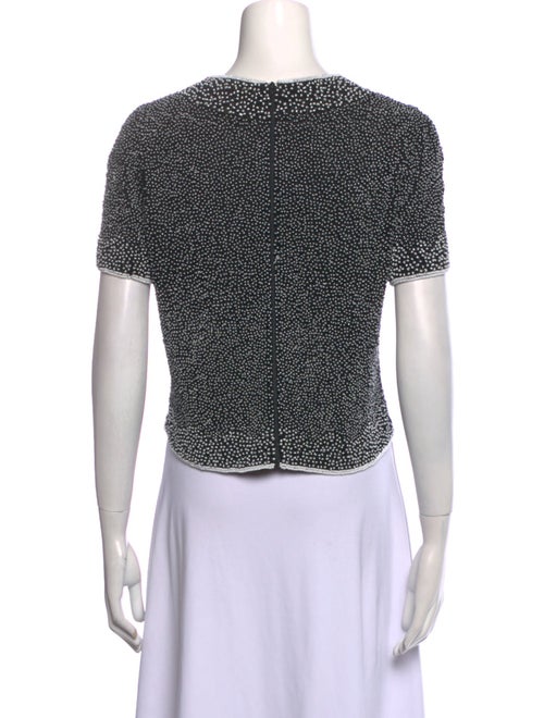 Ashish Patterned Scoop Neck Crop Top