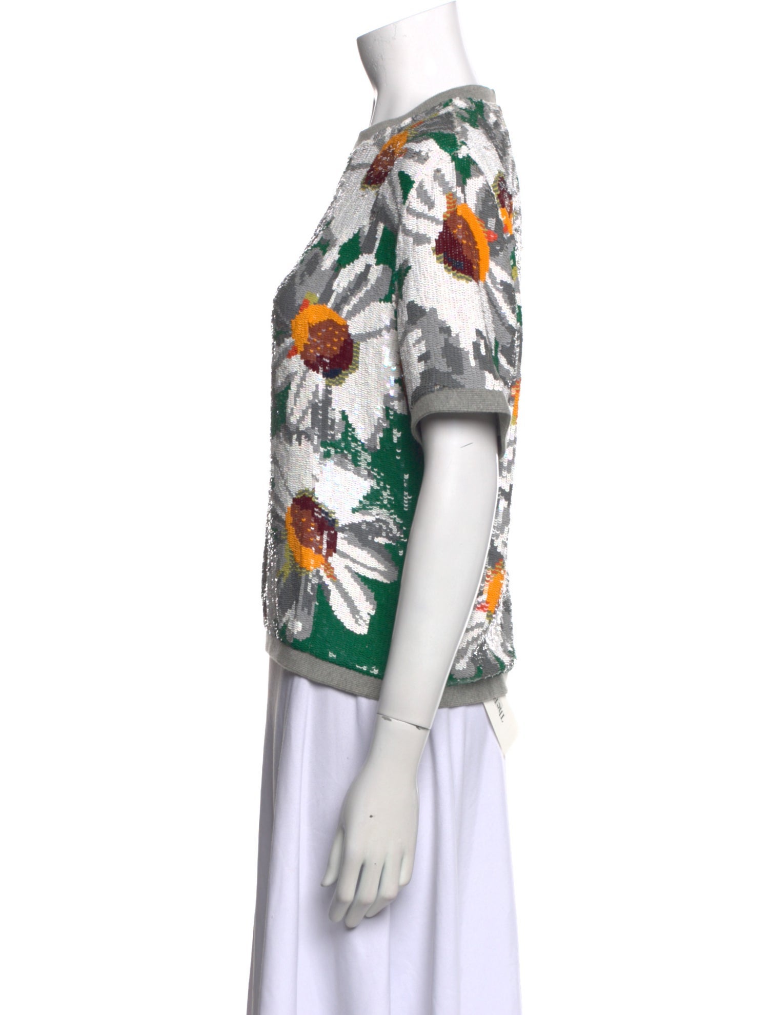 Ashish Floral Print Crew Neck T-Shirt